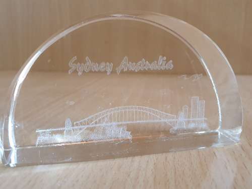Clear Glass Paperweight, Sydney Australia