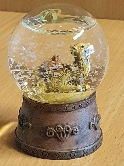 Small Camel Snow globe - height 7cm width 6cm