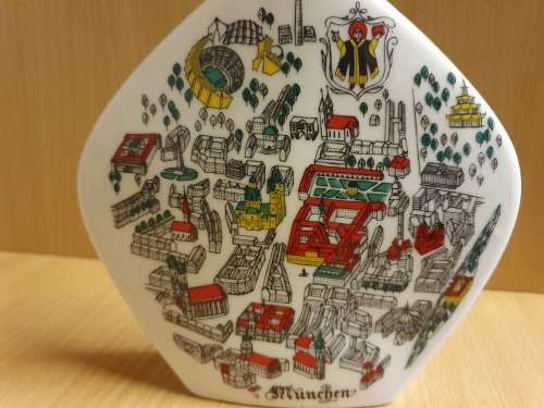 Vintage Munich Escorial A. Riemer Schmid Escorial Grün Bottle (26cm x 19cm)