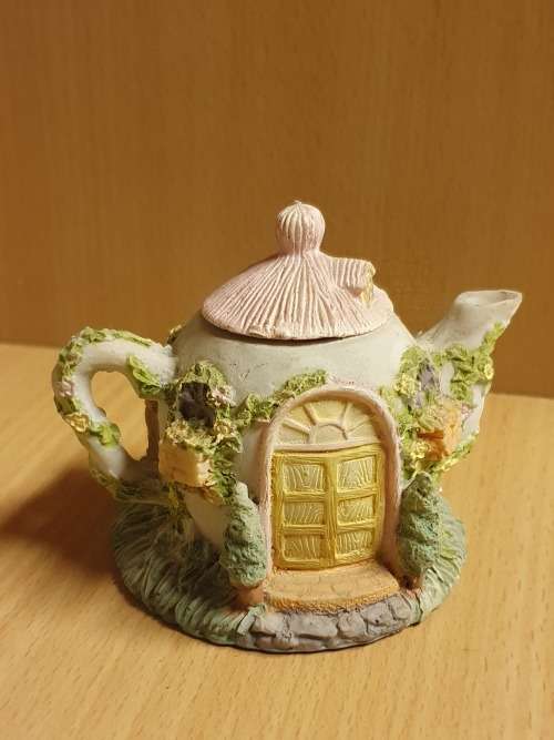 Small Ceramic Teapot Shape Cottage - height 8cm width 10cm