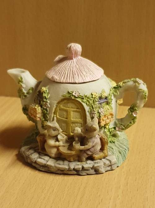 Small Ceramic Teapot Shape Cottage - height 8cm width 10cm