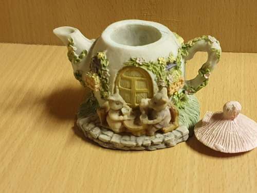 Small Ceramic Teapot Shape Cottage - height 8cm width 10cm