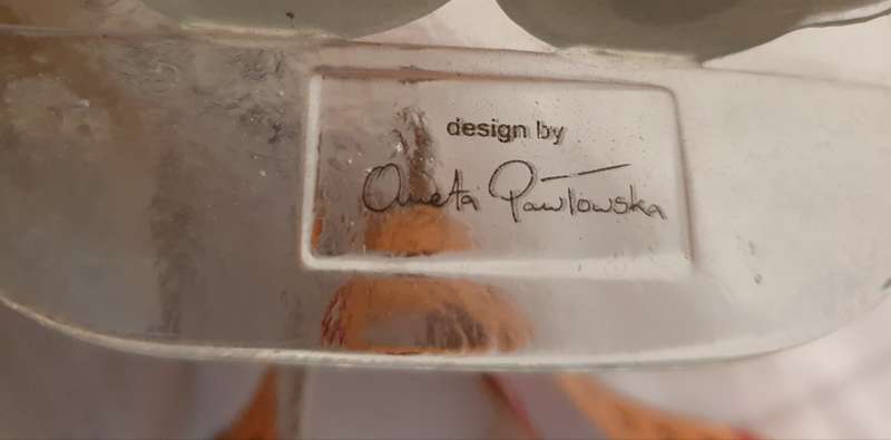 Aneta Pawlowska Free Standing Studio Art Glass Cat Figurine