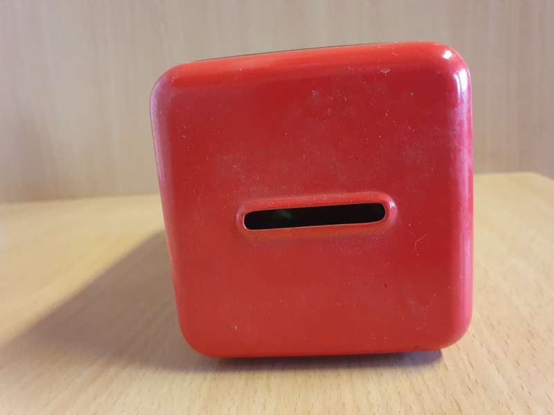 Harrod`s Red Metal Telephone Booth Money Box