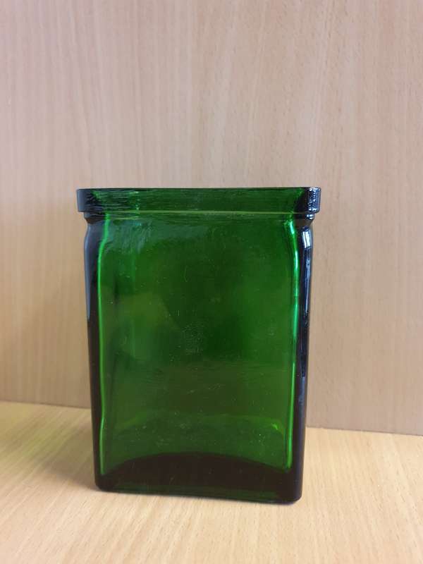 Green Glass Vase (10cm x 7cm height 14cm)