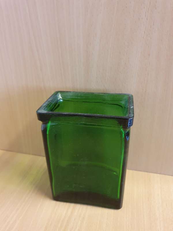 Green Glass Vase (10cm x 7cm height 14cm)