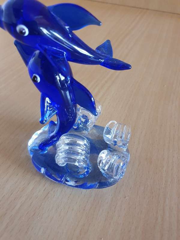 Small Glass Blue Dolphin