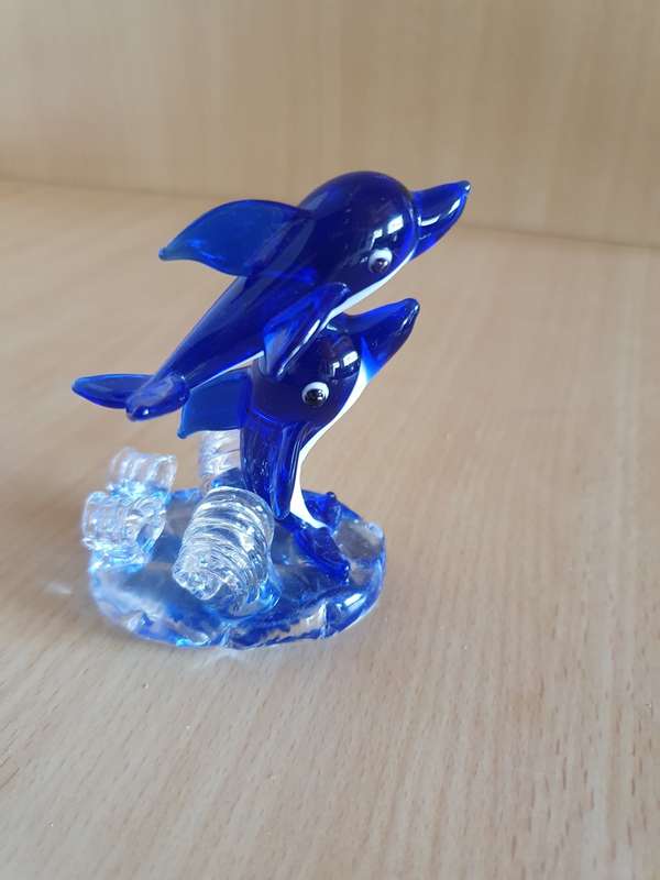 Small Glass Blue Dolphin