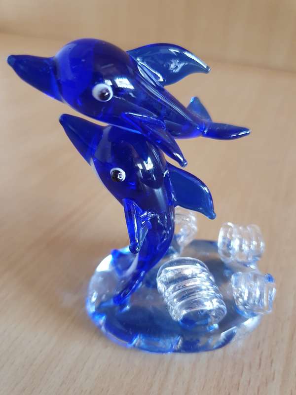 Small Glass Blue Dolphin