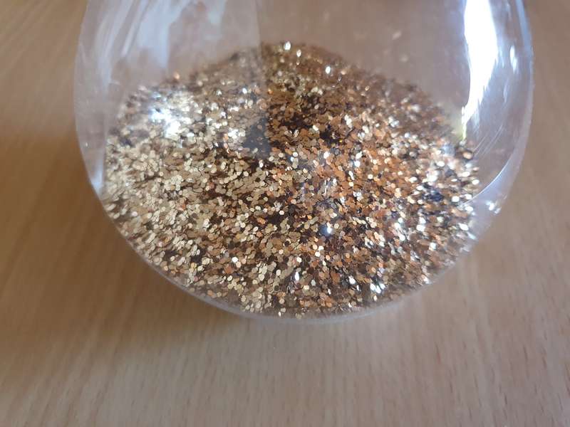 Gold Glitter Glass Hourglass