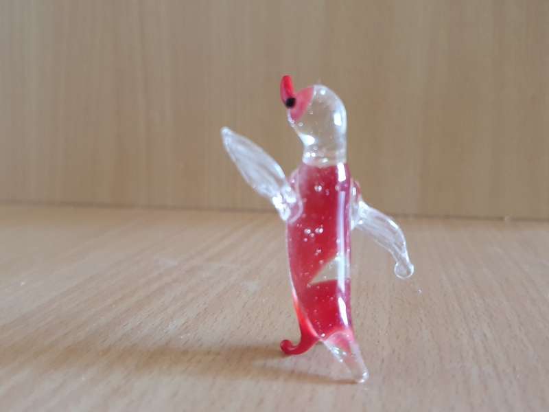 Miniature Glass Duck Figurine (height 5cm width 4cm)