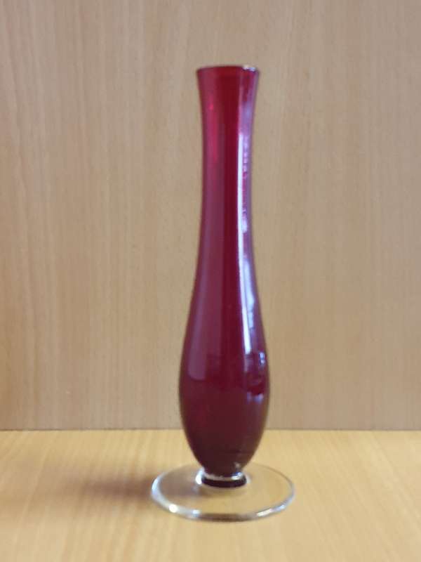 Vintage Red Vase - height 18cm width 5cm