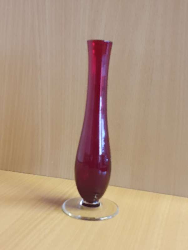 Vintage Red Vase - height 18cm width 5cm
