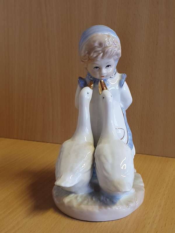 Blue & White Girl Figurine