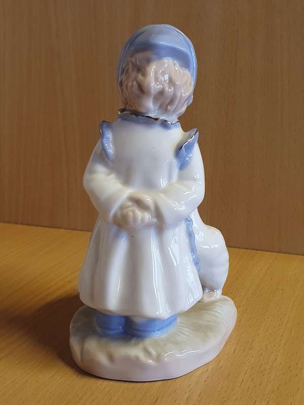 Blue & White Girl Figurine