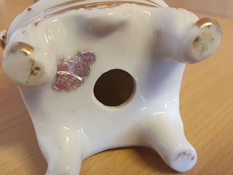 Porcelain Toddler on Armchair Figurine (Made in Japan)