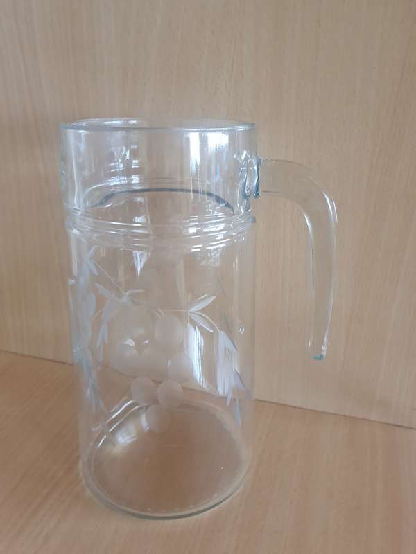 Vintage Glass Grape Pattern Water/Juice Jug