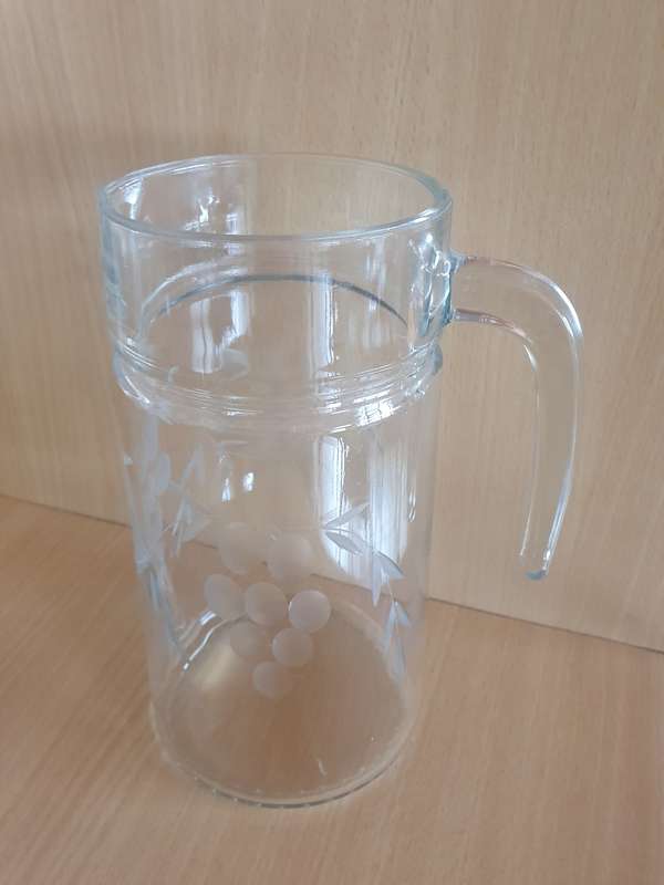 Vintage Glass Grape Pattern Water/Juice Jug