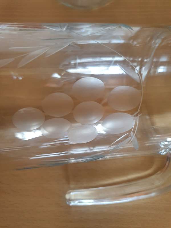 Vintage Glass Grape Pattern Water/Juice Jug