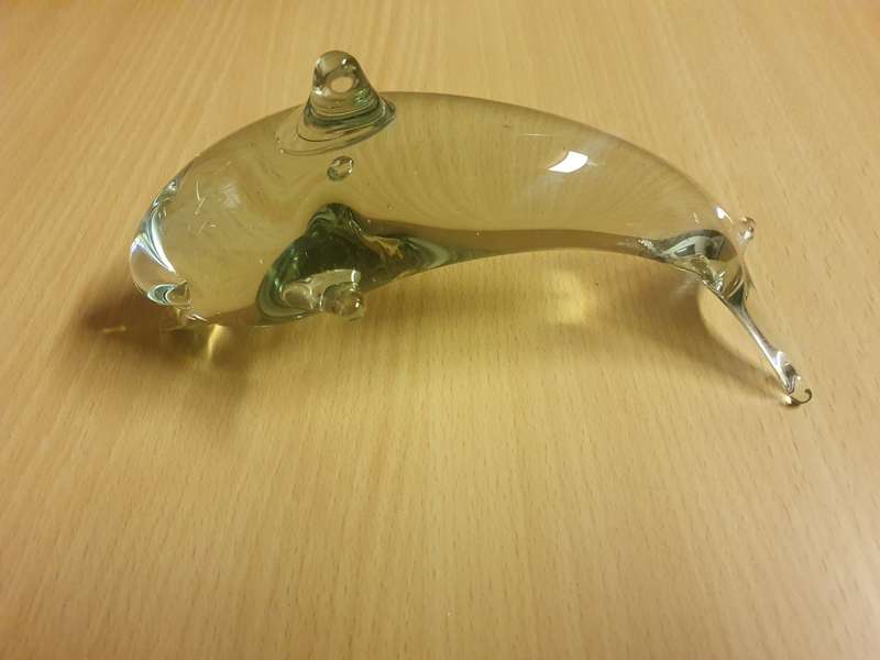 Glass Dolphin Figurine (17cm x 8cm)