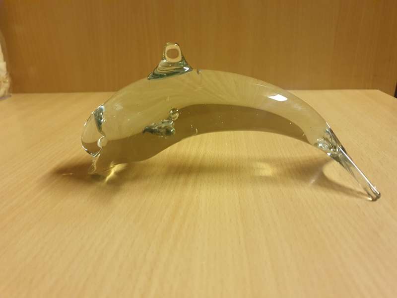 Glass Dolphin Figurine (17cm x 8cm)