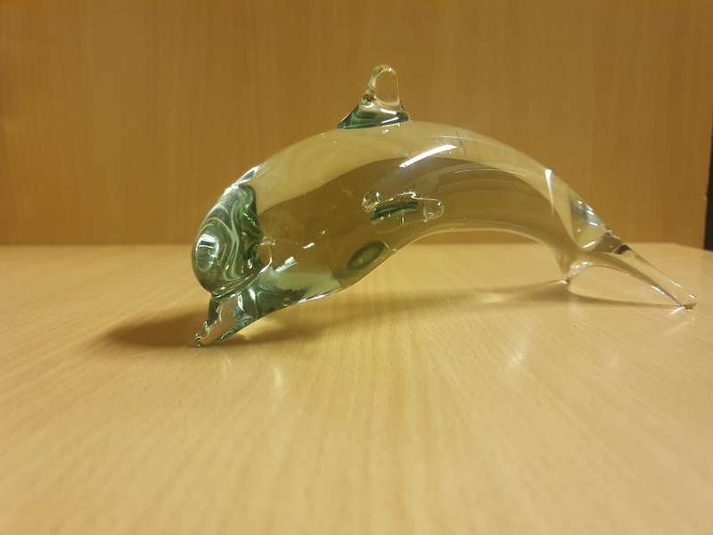Glass Dolphin Figurine (17cm x 8cm)