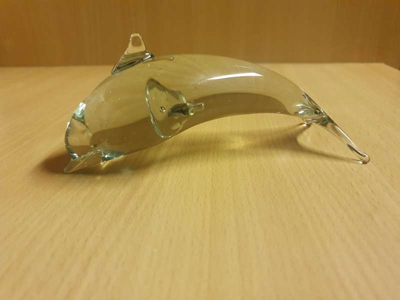 Glass Dolphin Figurine (15cm x 8cm)