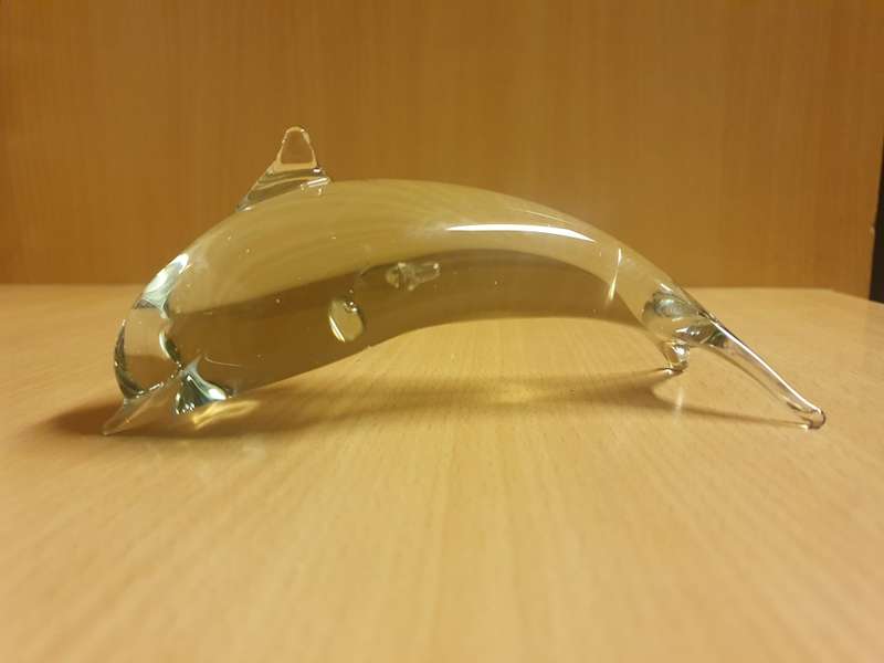 Glass Dolphin Figurine (15cm x 8cm)