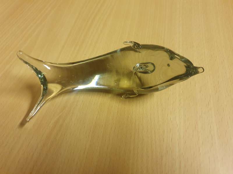 Glass Dolphin Figurine (15cm x 8cm)