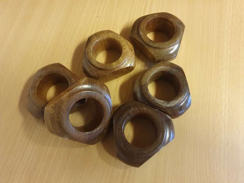 Set of 6 Wooden Napkin Rings