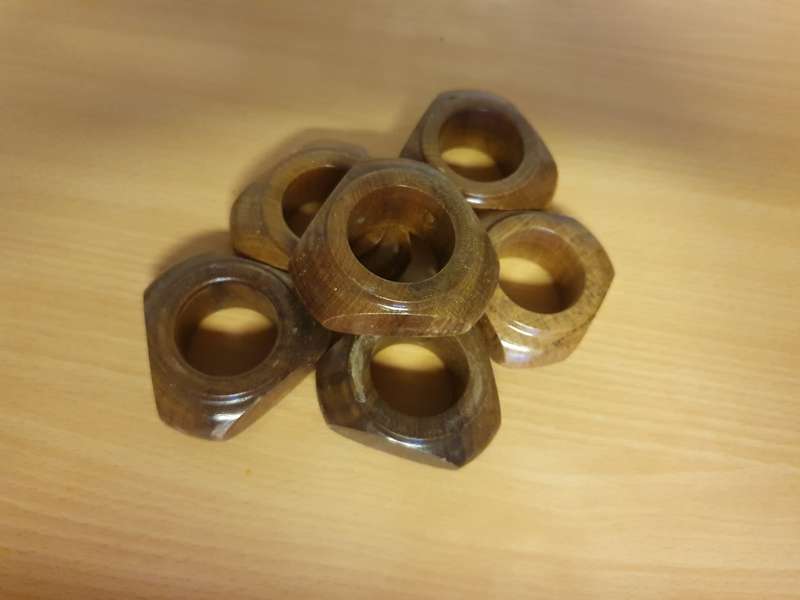 Set of 6 Wooden Napkin Rings