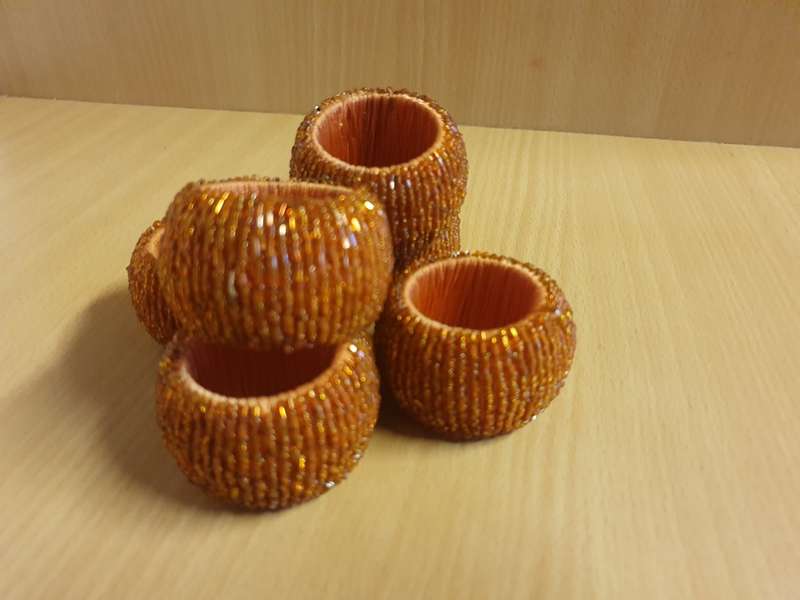Set of 6 Orange Napkin Rings