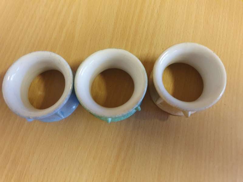 Set of 3 Ceramic Napkin Rings