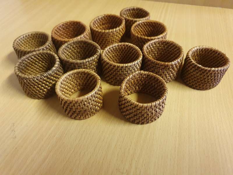 Set of 15 Rattan Napkin Rings