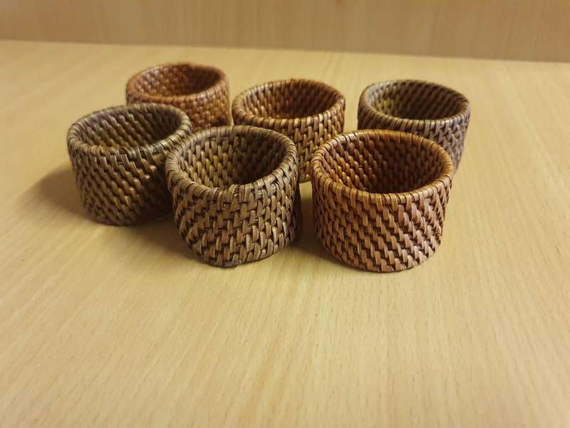 Set of 15 Rattan Napkin Rings