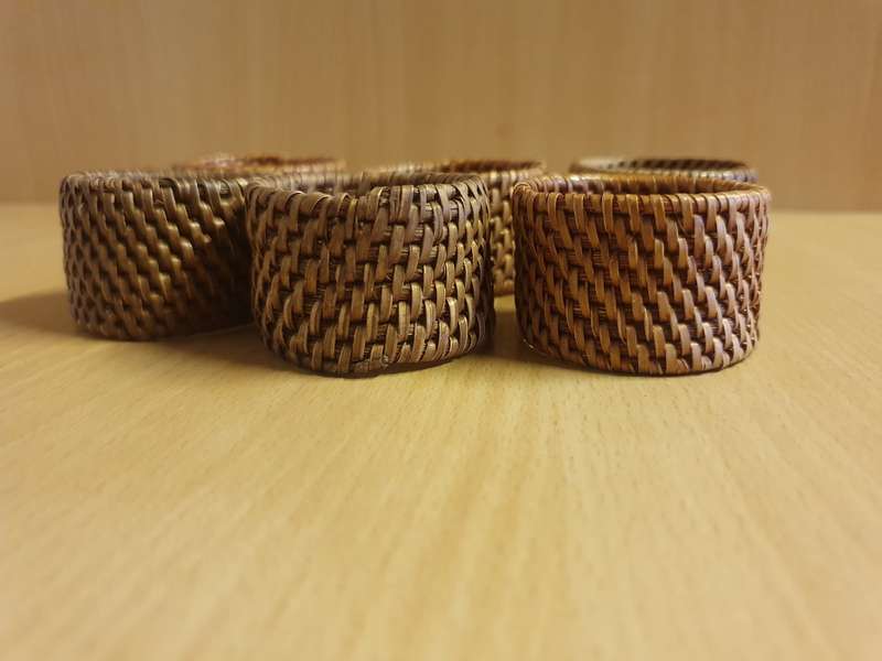 Set of 15 Rattan Napkin Rings