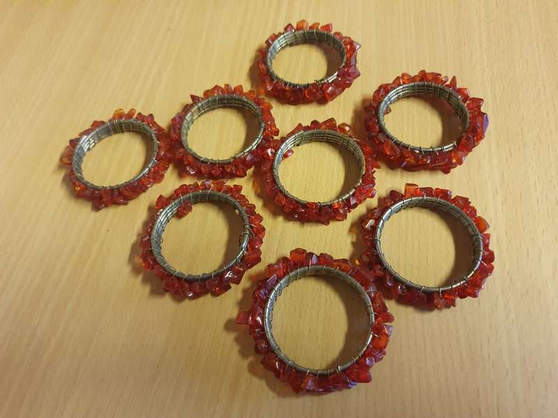 Set of 6 Red Napkin Rings