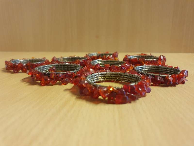 Set of 6 Red Napkin Rings