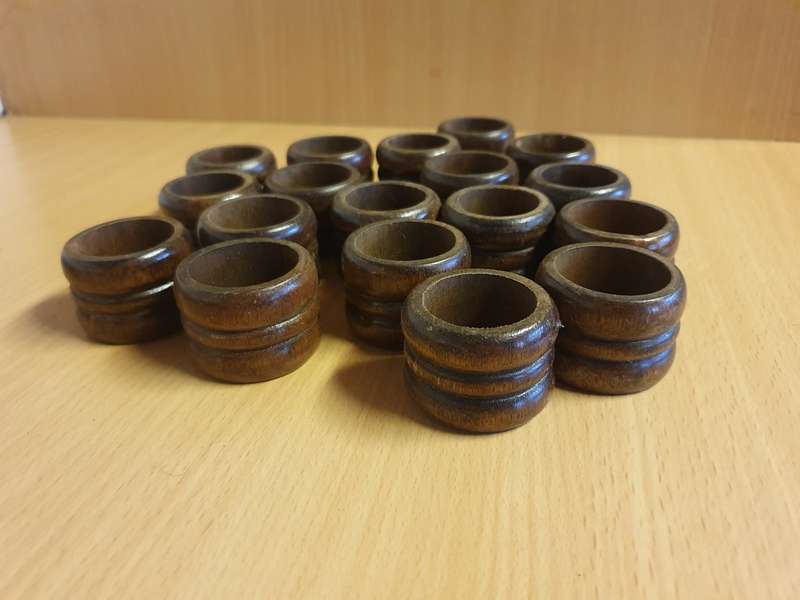 Set of 18 Wooden Napkin Rings