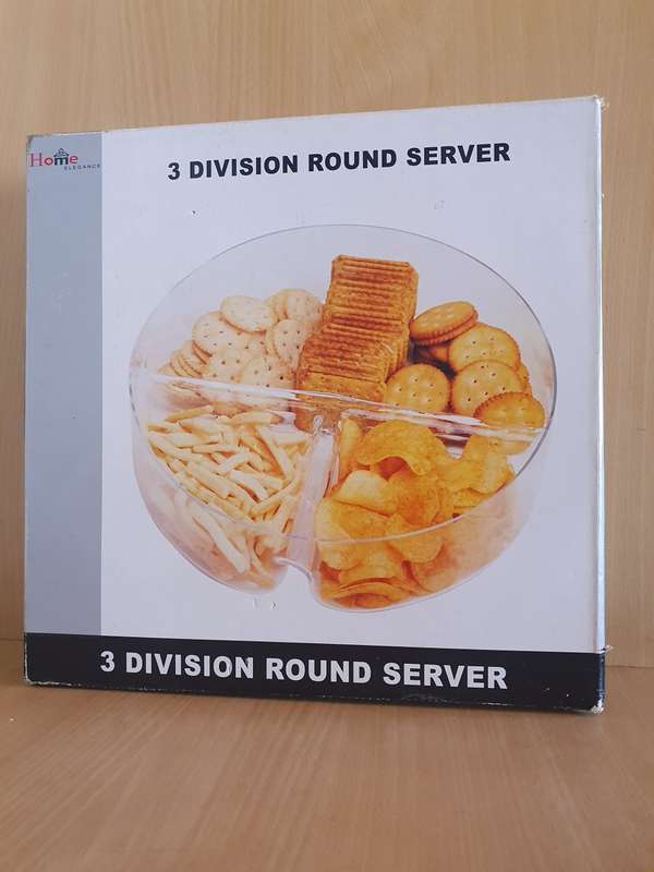 3 Divison Glass Bowl/Server