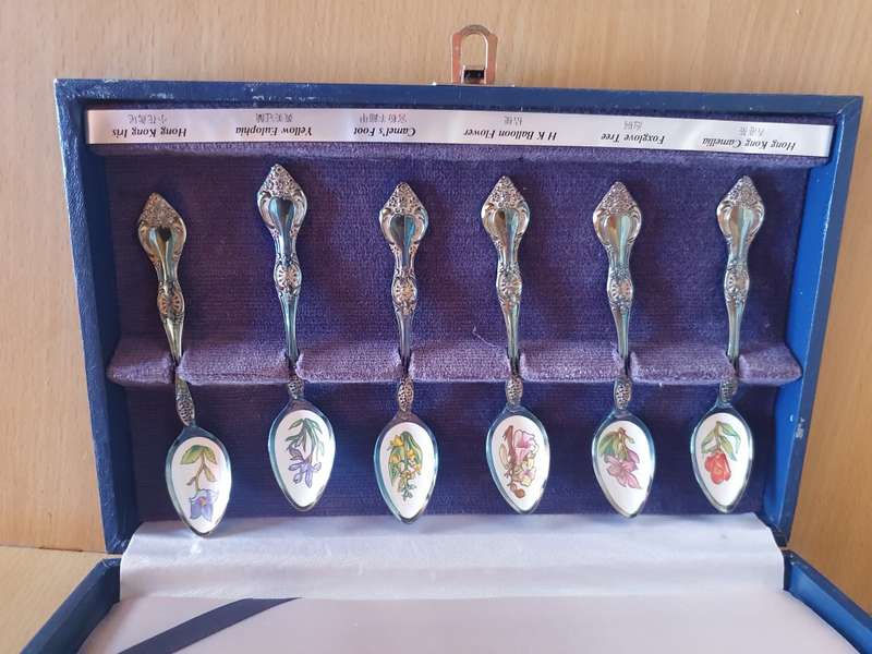 Vintage Silver Plated Hong Kong Collectors Treasury Teaspoons