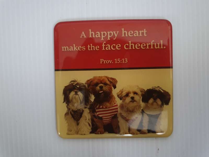 Fridge Magnet - A Happy Heart Makes the Face Cheerful