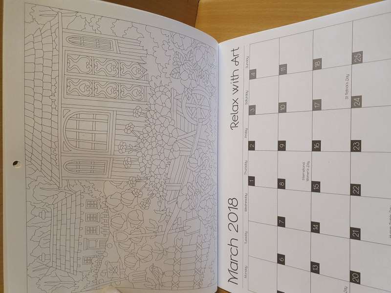 Relax with Art Calendar 2018 Colouring Book