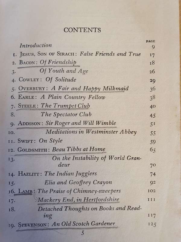 The Art of The Essayist Edited by C.H. Lockitt