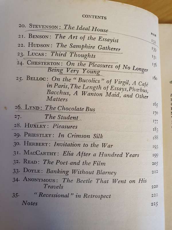 The Art of The Essayist Edited by C.H. Lockitt