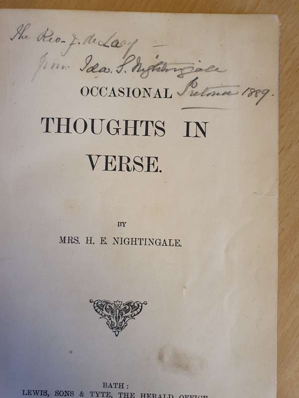 Occassional Thoughts in Verse: Mrs H.E. Nightingale