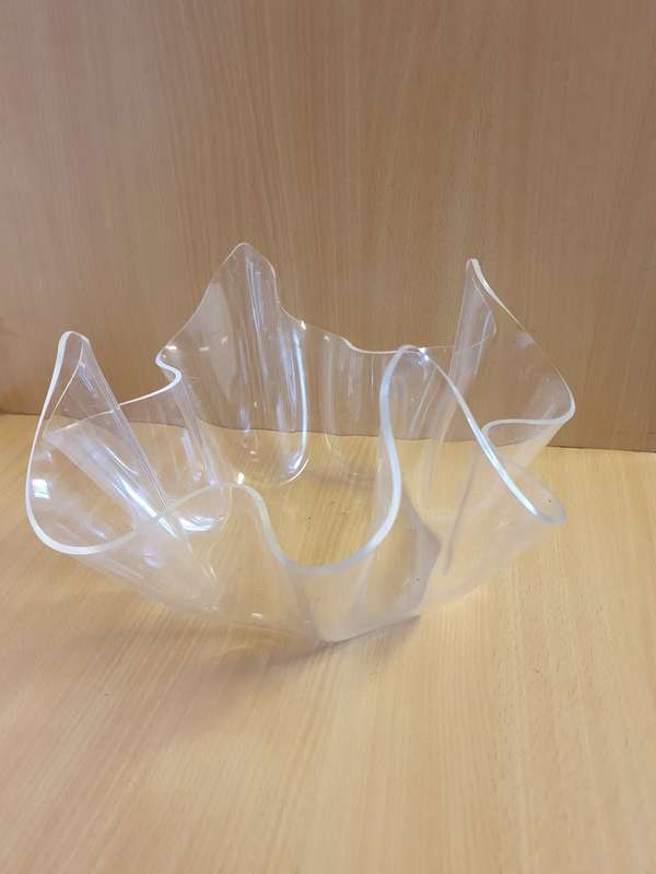 Set of 3 Clear Acrylic Handkerchief Shape Bowls