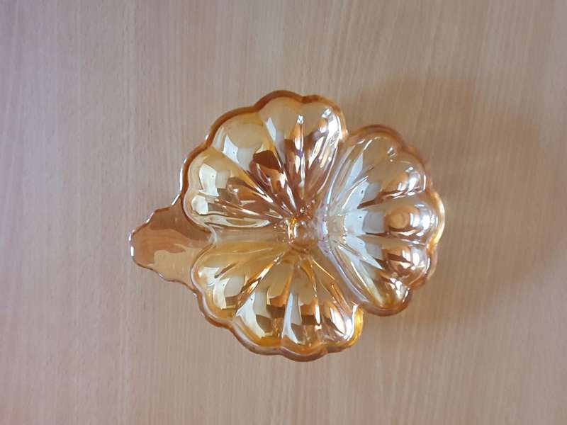 Vintage Scalloped Shape Carnival Glass Sweet Dish