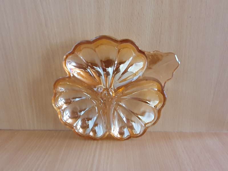 Vintage Scalloped Shape Carnival Glass Sweet Dish