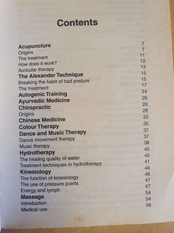 Alternative Therapies (Acupuncture, Kinesiology, Reiki, Reflexology, Shiatsu, yoga)